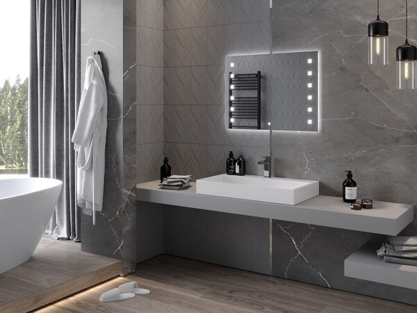 Mexen Ner koupelnové zrcadlo s podsvícením 80 x 60 cm, LED 6000K, antivlna - 9809-080-060-611-00