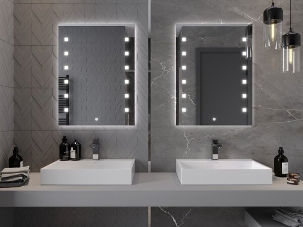 Mexen Ner podsvícené koupelnové zrcadlo 60 x 80 cm, LED 6000K, proti zamlžování - 9809-060-080-611-00