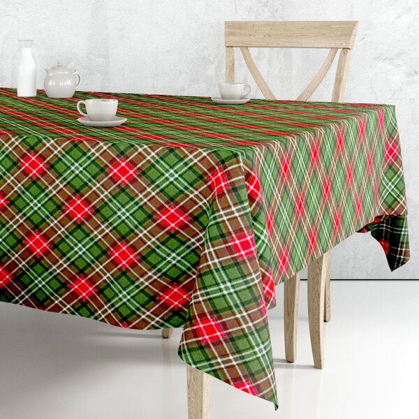 Ervi Teflonový ubrus na stůl čtvercový Royal Lux - Tartan vánoční