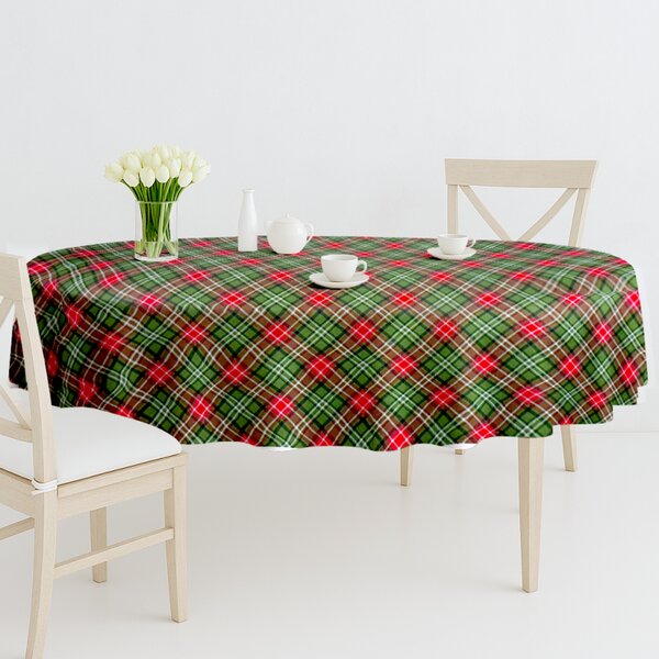 Ervi Teflonový ubrus na stůl oválný Royal Lux - Tartan vánoční