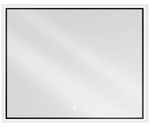 Mexen Erma osvětlené koupelnové zrcadlo 100 x 80 cm, LED 6000K, proti mlžení, černý rám - 9814-100-080-611-70