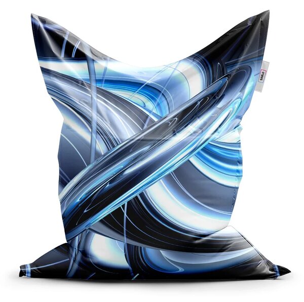 Sablio Sedací vak Classic Modrá abstrakce - 150x100 cm