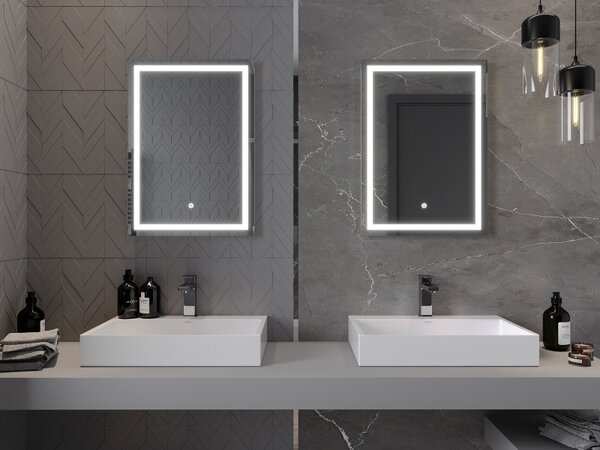 Mexen Miko podsvícené koupelnové zrcadlo 50 x 70 cm, LED 6000K, proti zamlžování - 9819-050-070-611-00
