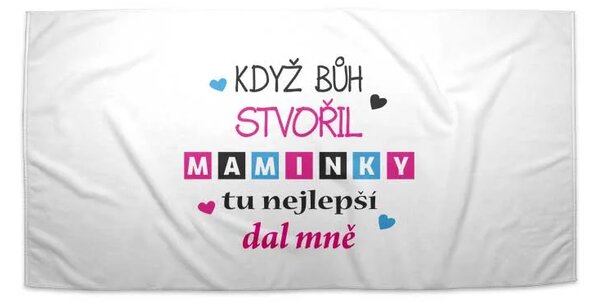 Sablio Ručník Když Bůh stvořil maminky - 30x50 cm