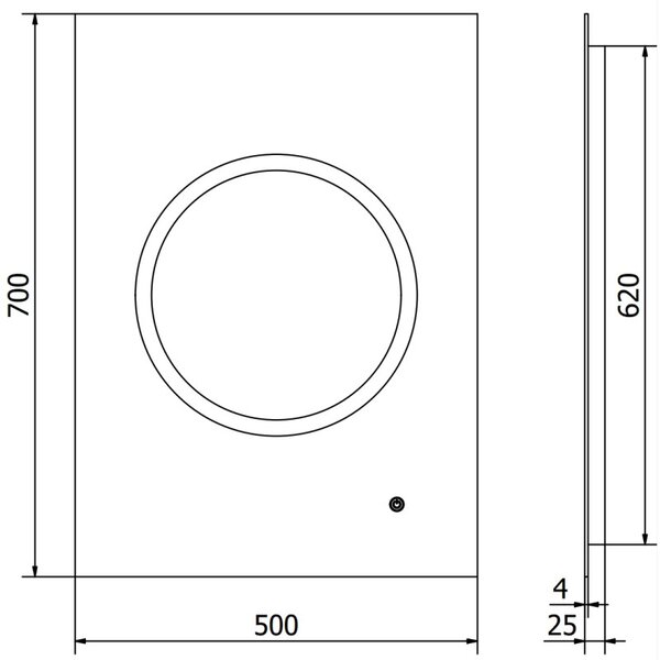Mexen Koga osvětlené koupelnové zrcadlo 50 x 70 cm, LED 6000K, anti-pára - 9821-050-070-611-00