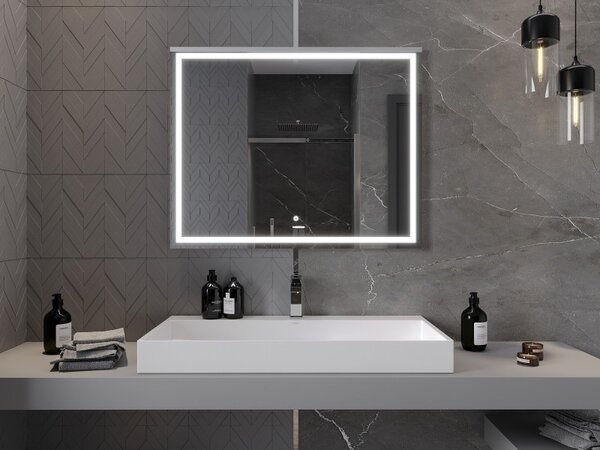 Mexen Miko koupelnové zrcadlo s podsvícením 100 x 80 cm, LED 6000K, proti mlžení - 9819-100-080-611-00