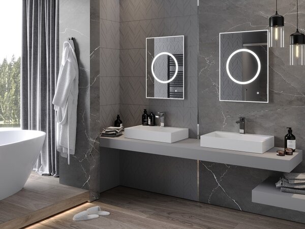 Mexen Koga osvětlené koupelnové zrcadlo 50 x 70 cm, LED 6000K, anti-pára - 9821-050-070-611-00