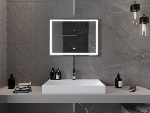 Mexen Miko koupelnové zrcadlo s osvětlením 80 x 60 cm, LED 6000K, anti-mlžné - 9819-080-060-611-00
