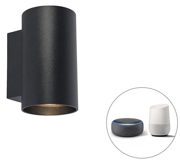 Chytré designové nástěnné svítidlo černé včetně WiFi GU10 - Sandy
