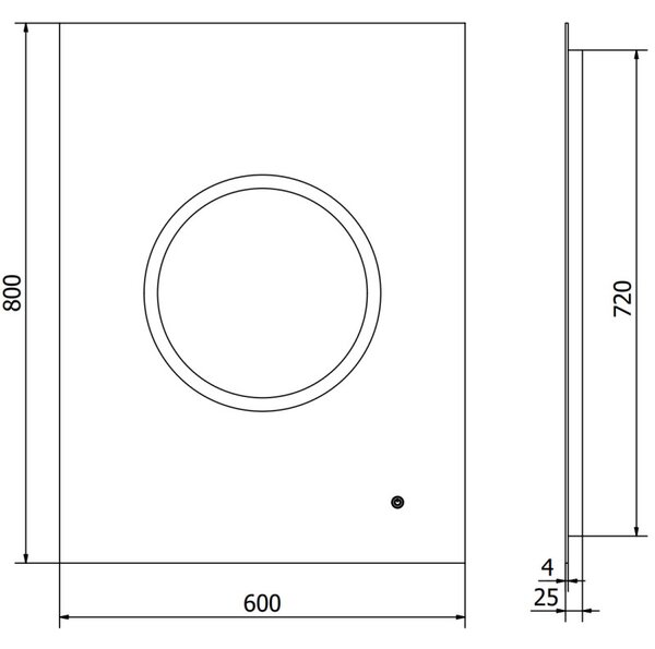 Mexen Koga zrcadlo do koupelny s podsvícením 60 x 80 cm, LED 6000K, antikondenzace - 9821-060-080-611-00