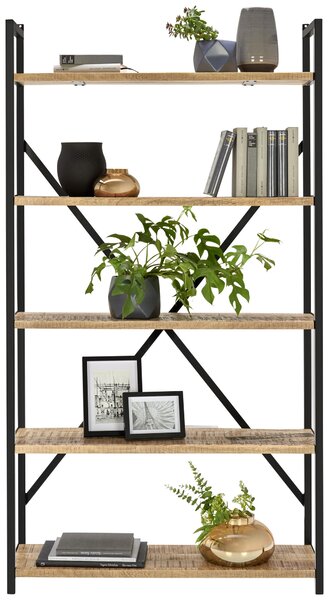 REGÁL, přírodní barvy, mangové dřevo, 100/178/32 cm Ambia Home - Knihovny