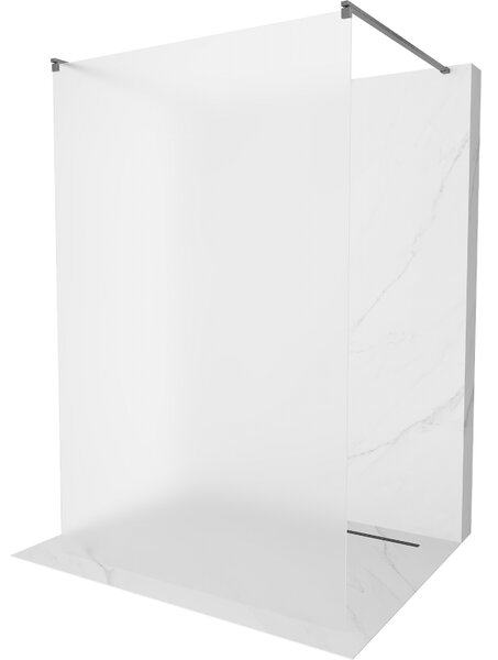 Mexen Kioto, sprchová zástěna Walk-In 130 x 200 cm, 8mm sklo námraza, grafitový profil, 800-130-002-66-30