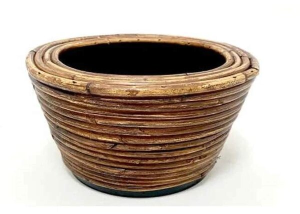 RATANOVÝ květináč STRIPE BRONZ, M 24x14 cm