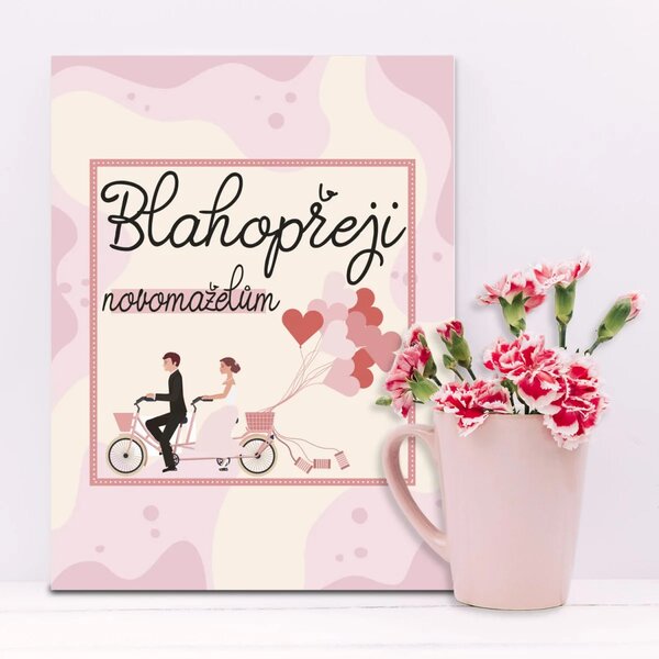 Sablio Dárková cedulka Blahopřeji novomanželům: 30x40 cm