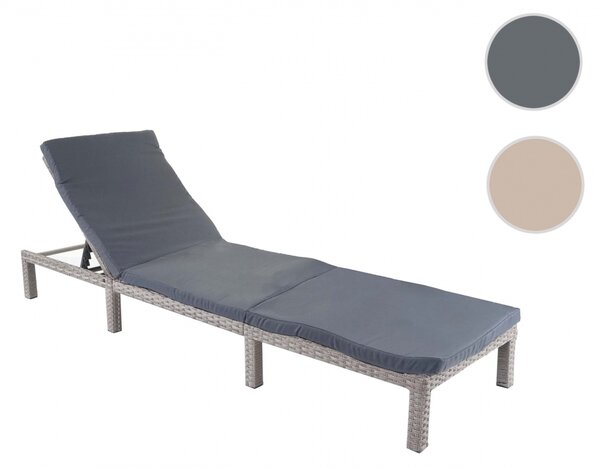 Zahradní lehátko HWC-A51 - polštáře tmavě šedé basic 5cm - šedá