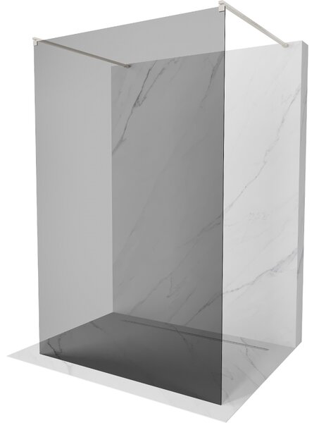 Mexen Kioto, sprchová zástěna Walk-In 100 x 200 cm, 8mm šedé sklo, broušená ocel profil, 800-100-002-97-40