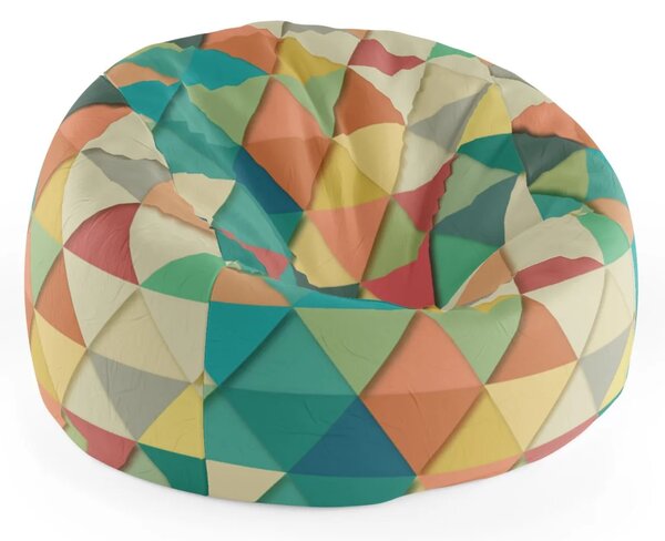Sablio Sedací vak Cocoon Trojúhelníky - 75 x 45 x 35 cm