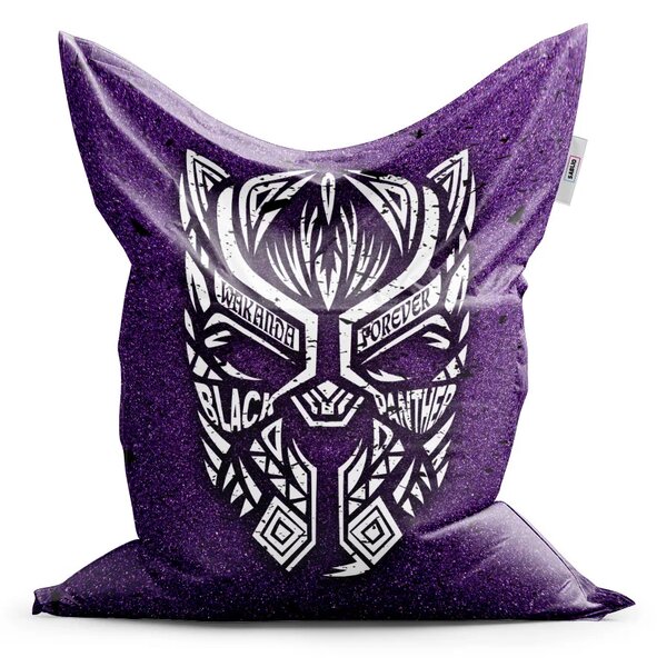Sablio Sedací vak BLACK PANTHER wakanda forever Bílý - 150x100 cm