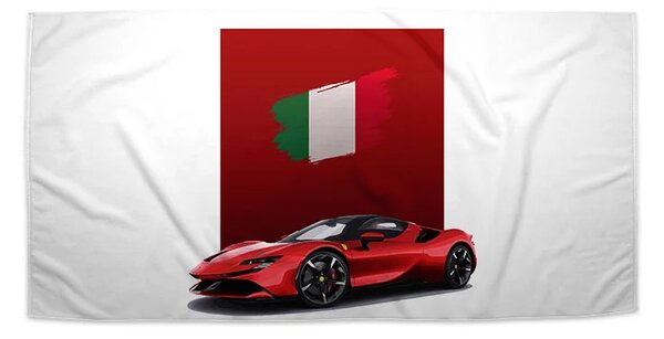 Sablio Ručník Ferrari Italská vlajka na červeném bloku - 30x50 cm