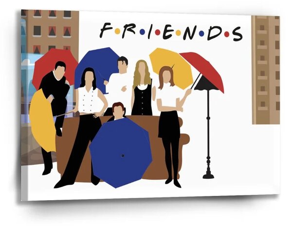 Sablio Obraz Seriál přátelé FRIENDS Gauč u fontány - 90x60 cm