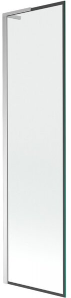 Mexen Next L, 1-křídlová vanová zástěna 50 x 150 cm, 6mm čiré sklo-černý vzor, ​​chromový profil, 895-050-000-03-70-01