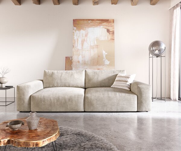DELIFE Pohovka XL Lanzo 270x130 cm manšestr béžová
