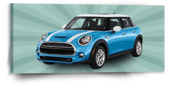 Sablio Obraz Mini sedan Zelené pozadí - 110x50 cm