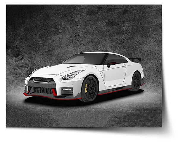 Sablio Plakát Nissan GTR 35 Šedý - 60x40 cm