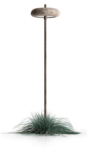 Il Fanale 330.11.OC Pantarhei, stojanové svítidlo z mosazi a terakoty, LED 2,5W 2700K, výška 91,5cm, IP65