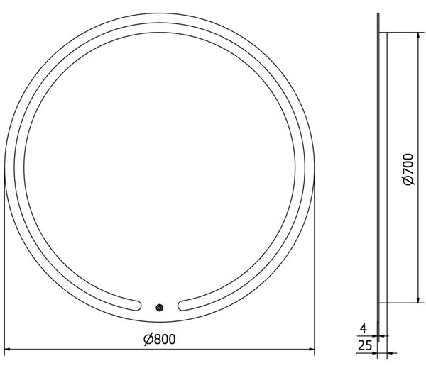Mexen Rose Podsvícené koupelnové zrcadlo, kulaté 80 cm, LED 6000K, proti zamlžení - 9810-080-080-611-00