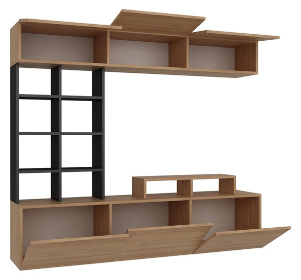 Obývací stěna Salsa (teakové dřevo + černá)