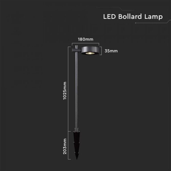LED Venkovní lampa LED/7W/230V 3000K IP65 černá 102 cm