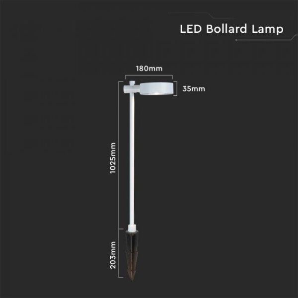 LED Venkovní lampa LED/7W/230V 3000K IP65 bílá 102 cm