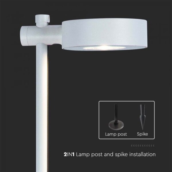 LED Venkovní lampa LED/7W/230V 3000K IP65 bílá 102 cm