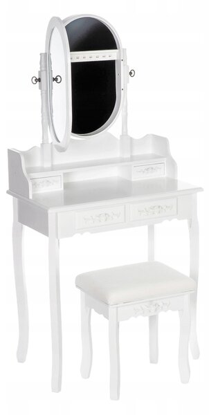 Toaletní stolek s otevíráním zrcadla bílá