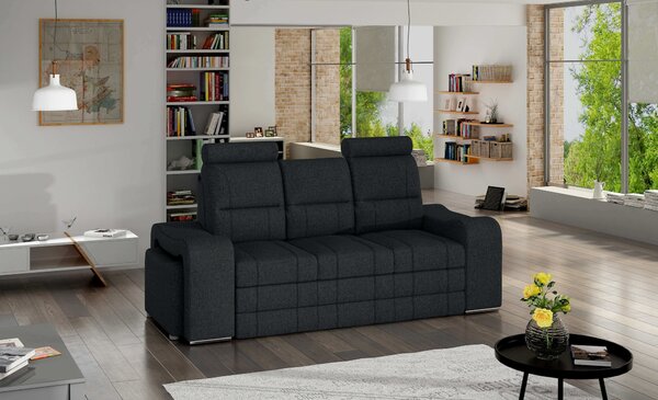 Pohovka Wendell (černá) (s taburetkami). Akce -20%