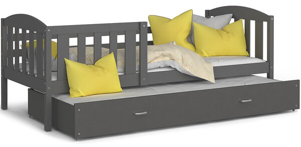 Dětská postel KUBU P2 200x90 cm ŠEDÁ-ŠEDÁ