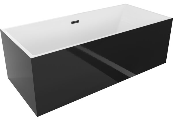 Mexen Vigo, volně stojící vana 178,5 x 80 cm, bílá-černá, černý matný přepad, 51251788075-70