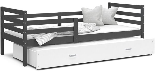 DOBRESNY Dětská postel s přistýlkou JACEK P2 200x90 cm ŠEDÁ-BÍLÁ