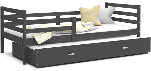 DOBRESNY Dětská postel s přistýlkou JACEK P2 200x90 cm ŠEDÁ-ŠEDÁ