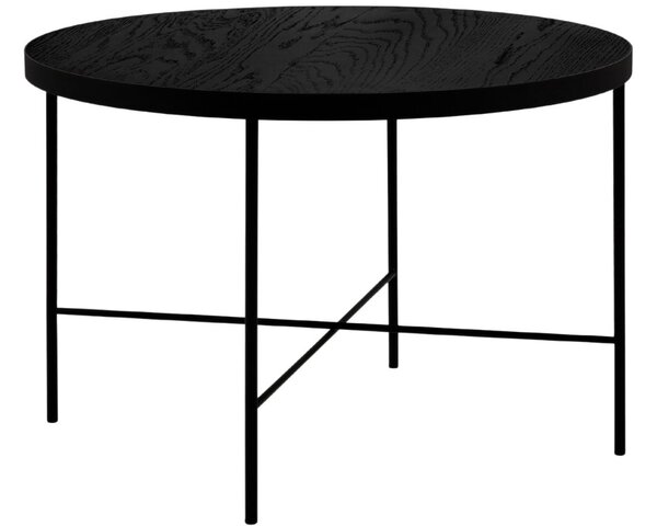 Černý dubový konferenční stolek MICADONI STEPPE 60 cm