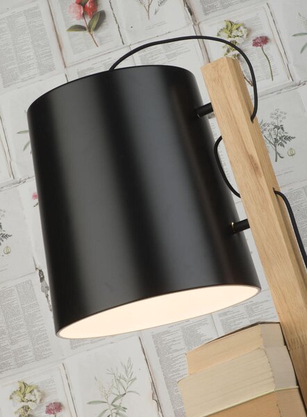 Stojací LAMPA CAMBRIDGE S POLIČKAMI ČERNÁ