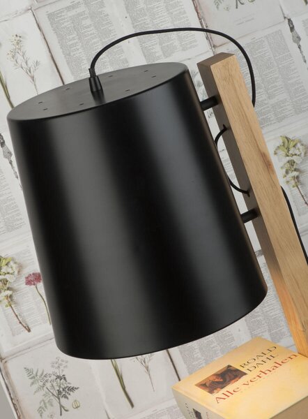 Stojací LAMPA CAMBRIDGE S POLIČKAMI ČERNÁ