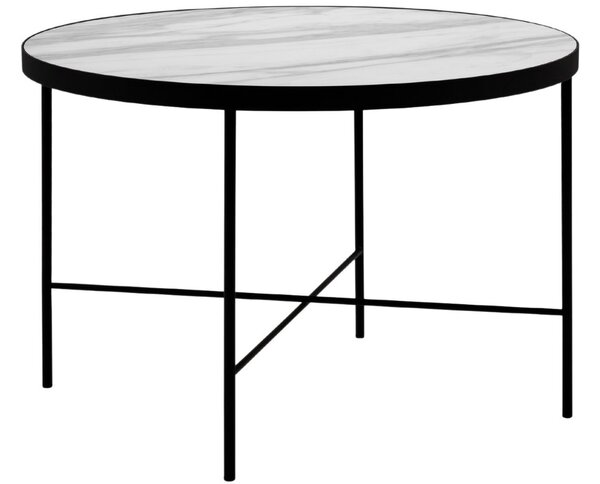 Bílý mramorový konferenční stolek MICADONI STEPPE 60 cm