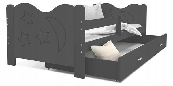 DOBRESNY Moderní dětská postel MIKOLAJ Color 160x80 cm ŠEDÁ-ŠEDÁ