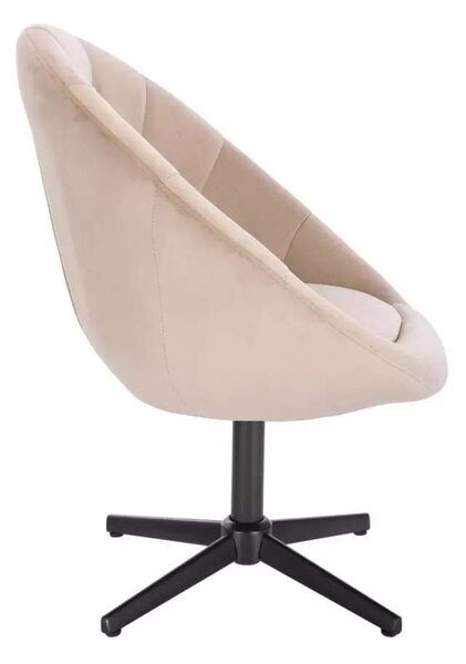 LuxuryForm DESIGN Křeslo VERA VELUR na černém kříži - latte