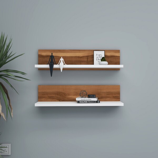 ASIR Nástěnná police SHELF ořech, bílá