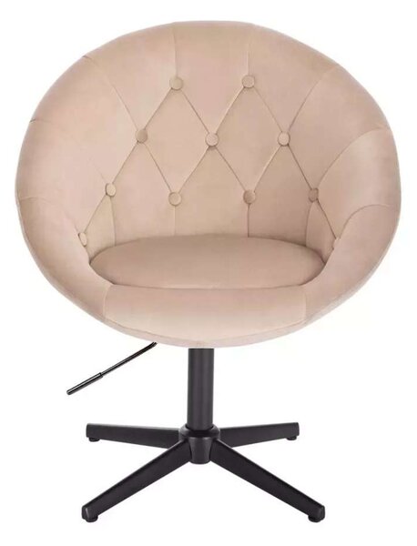 LuxuryForm DESIGN Křeslo VERA VELUR na černém kříži - latte