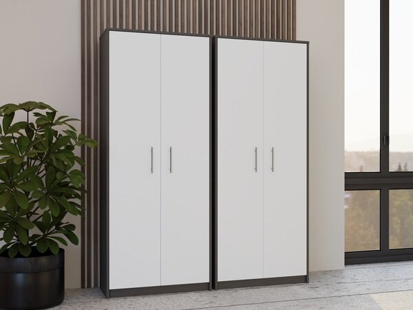 TP Living Kancelářská knihovna OLIV 2D antracit/bílá