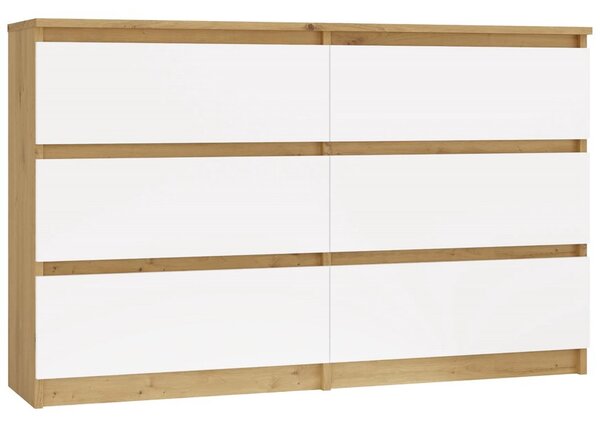 TP Living Komoda MALWA M6 120 cm dub artisan/bílá